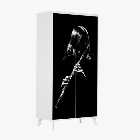 Wardrobe sticker elegant flute silhouette • Wallissimo®
