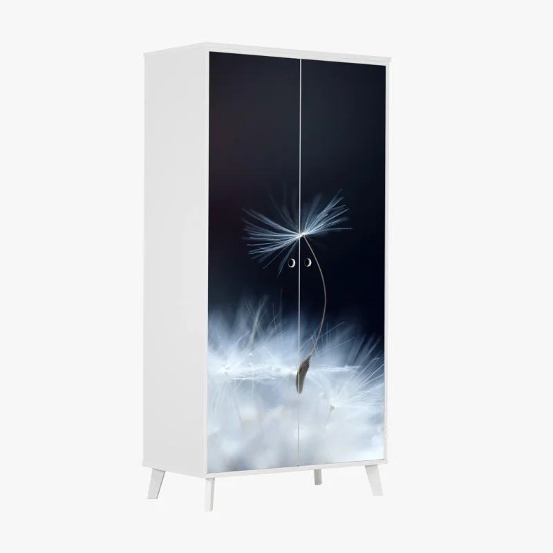 Wardrobe sticker delicate dandelion seed close-up