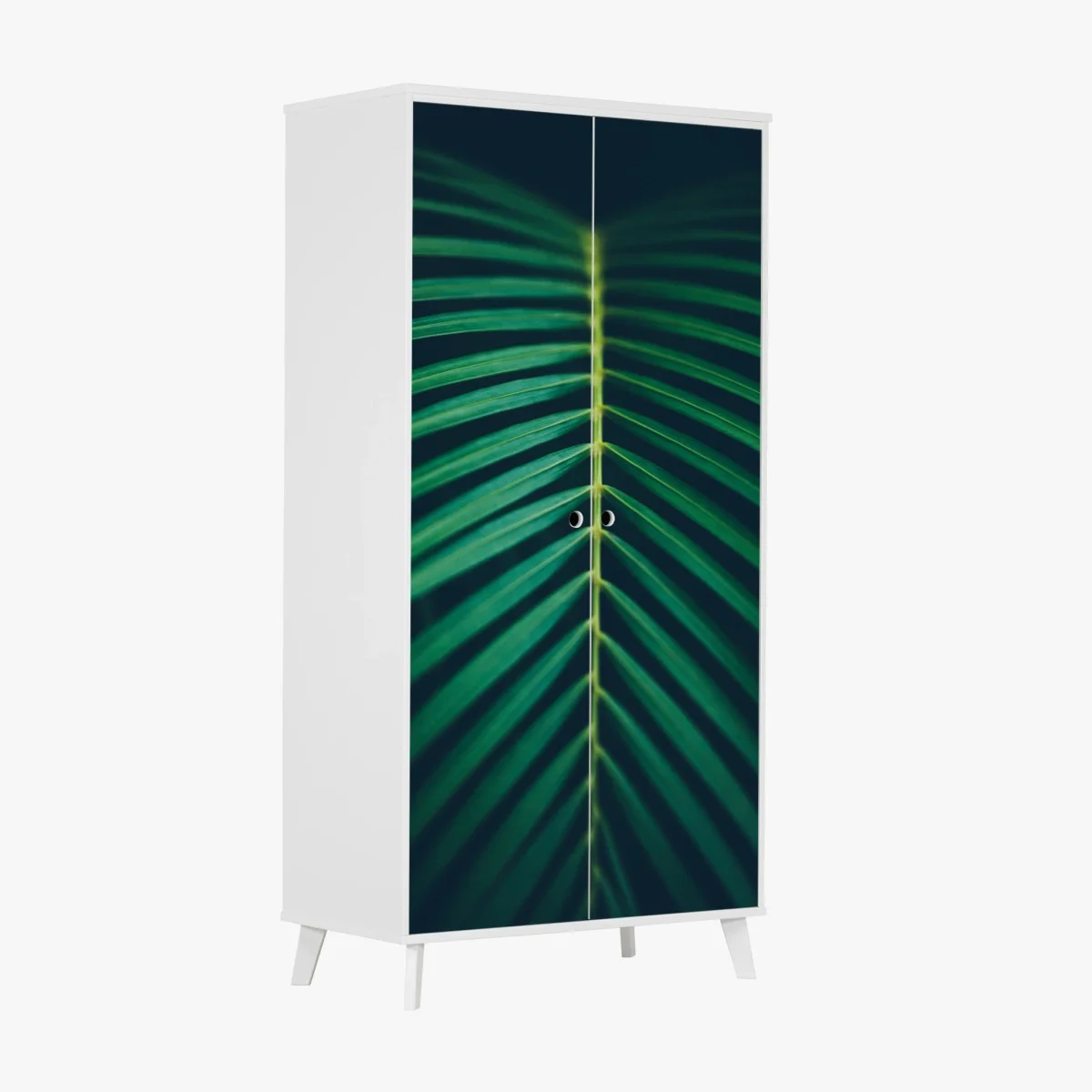 Wardrobe sticker vertical palm leaf close-up • Wallissimo® Wardrobe sticker vertical palm leaf close-up • Wallissimo®