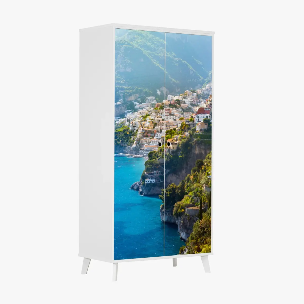 Wardrobe sticker Positano coastal cliff panorama ⁕ Wallissimo® Wardrobe sticker Positano coastal cliff panorama ⁕ Wallissimo®