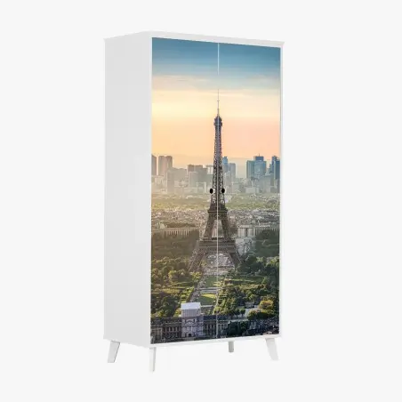 Wardrobe sticker Paris skyline with the Eiffel Tower • Wallissimo®