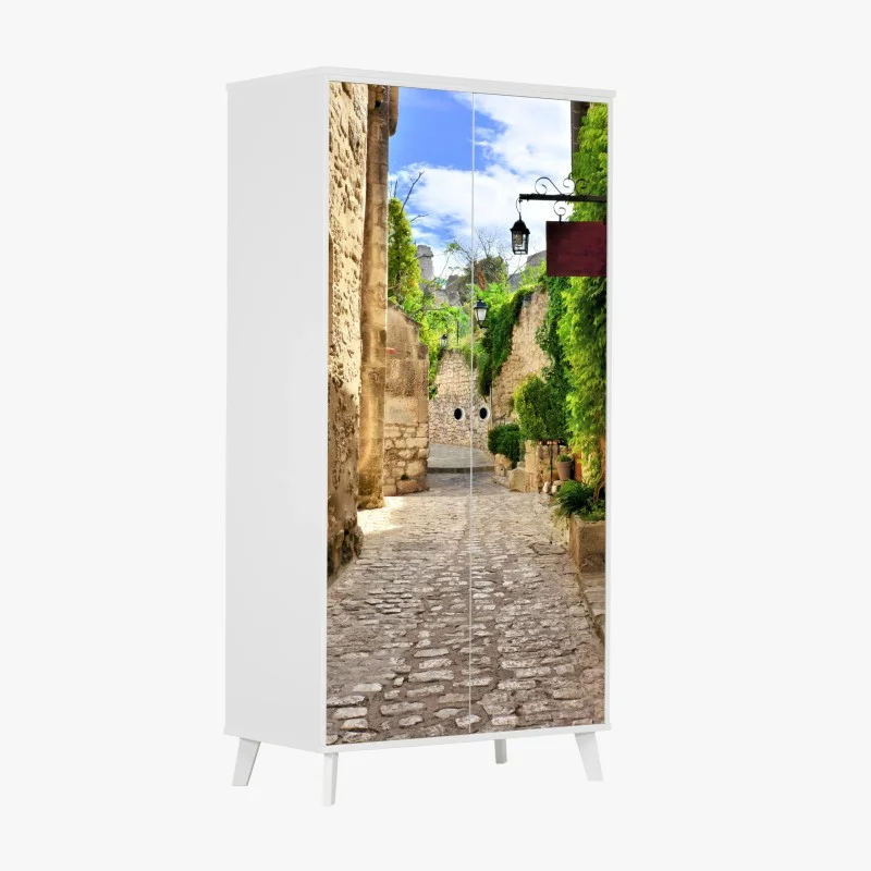 Wardrobe sticker charming cobblestone street in Les Baux de Provence
