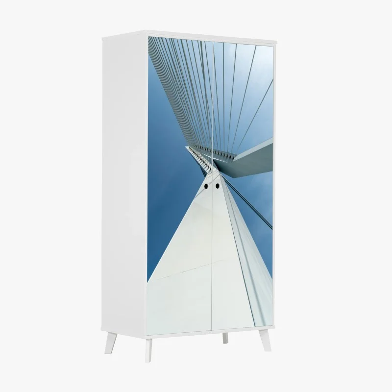 Wardrobe sticker ascending lines: modern bridge pylon