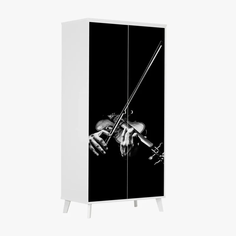 Wardrobe sticker monochrome violinist hands