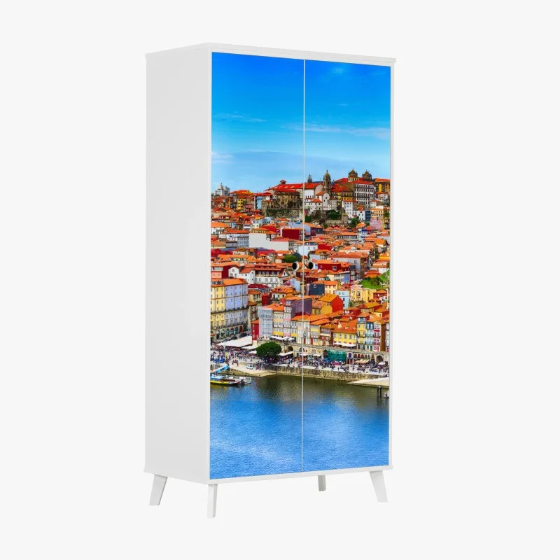 Wardrobe sticker Porto vibrant riverside panorama