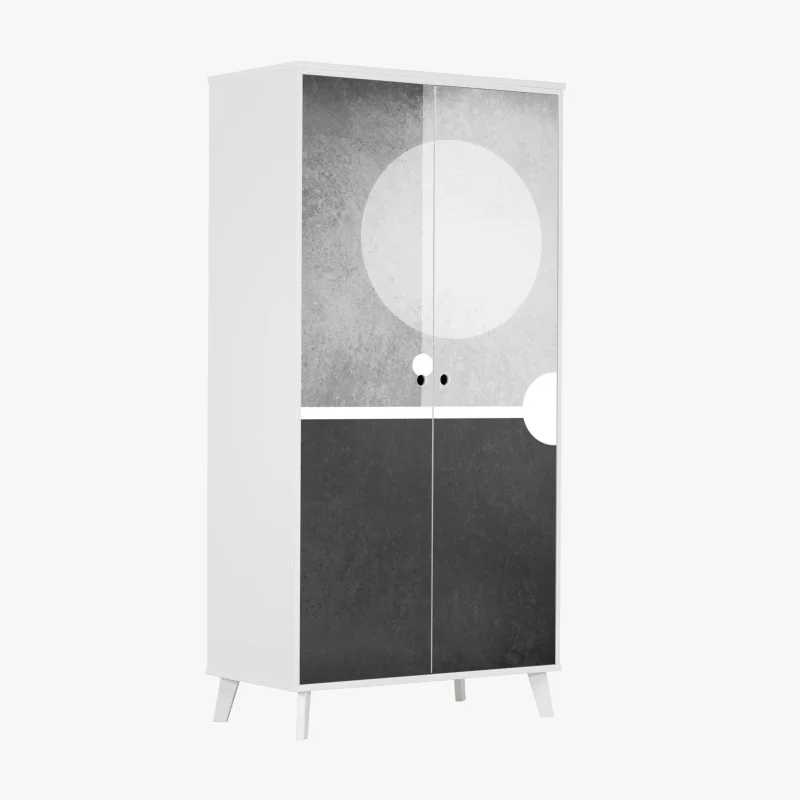 Wardrobe sticker minimal geometric composition