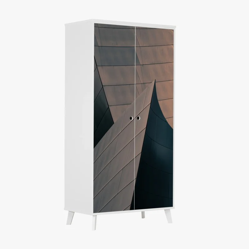 Wardrobe sticker geometric architectural forms in metal