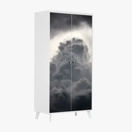 Wardrobe sticker dramatic gray cloudscape • Wallissimo®