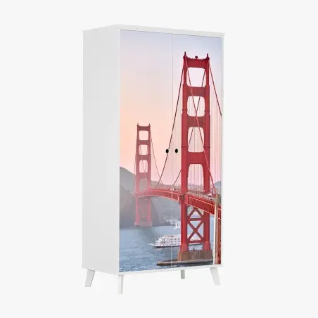 Wardrobe sticker Golden Gate Bridge at sunset • Wallissimo®
