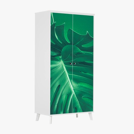 Wardrobe sticker lush monstera leaf close-up • Wallissimo®