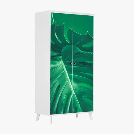 Wardrobe sticker lush monstera leaf close-up • Wallissimo®