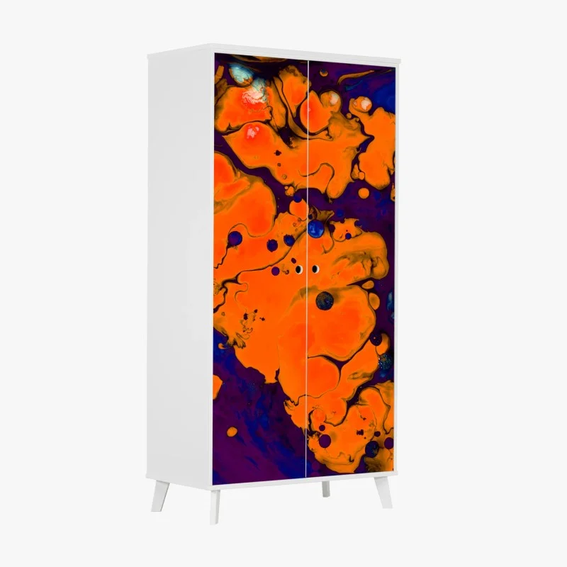 Wardrobe sticker vivid orange flow