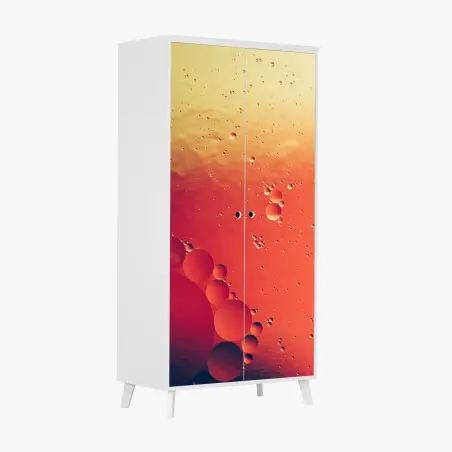 Wardrobe sticker warm orange bubble abstract art • Wallissimo®