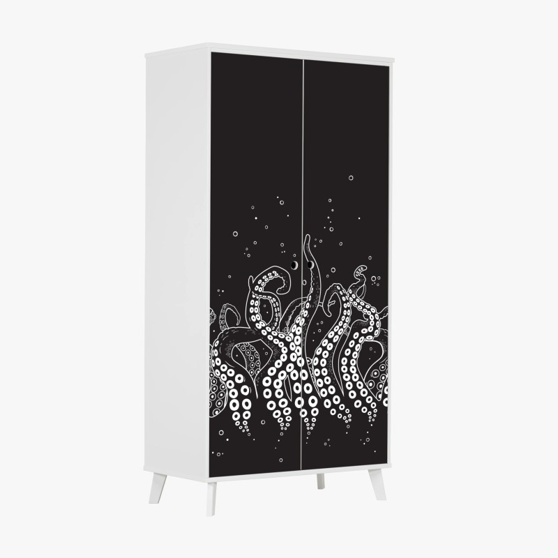 Wardrobe sticker octopus tentacle pattern