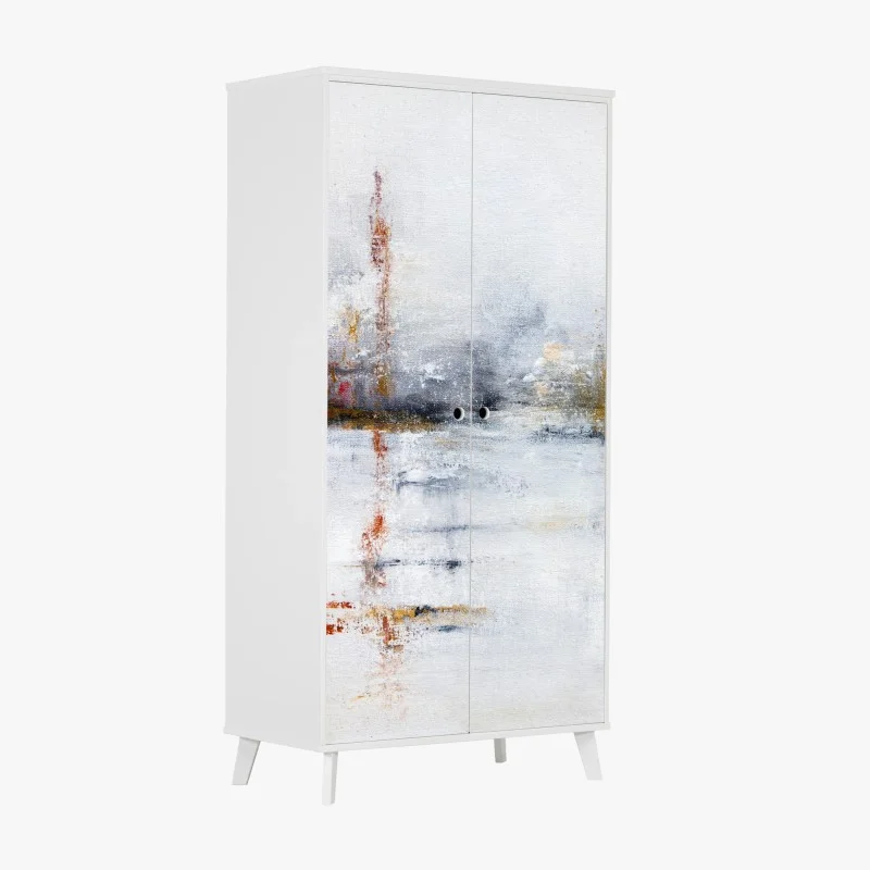 Wardrobe sticker serene abstract landscape in soft neutrals
