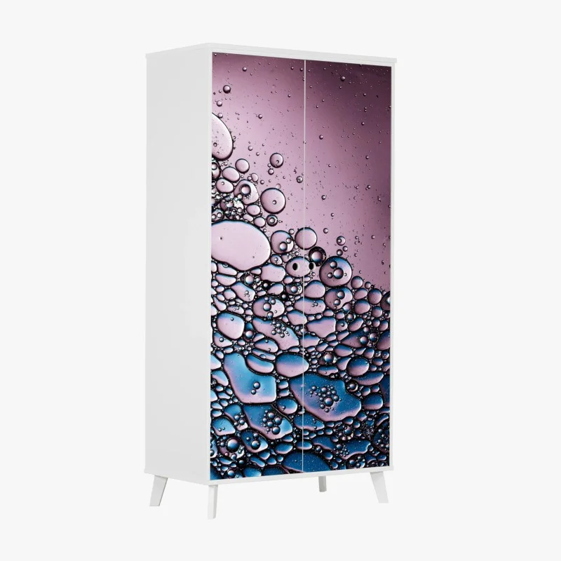 Wardrobe sticker purple bubble abstract pattern