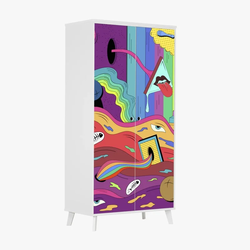 Wardrobe sticker psychedelic pop art dreamscape