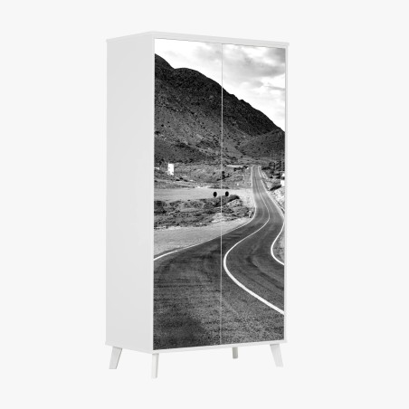 Wardrobe sticker winding road through mountains • Wallissimo®