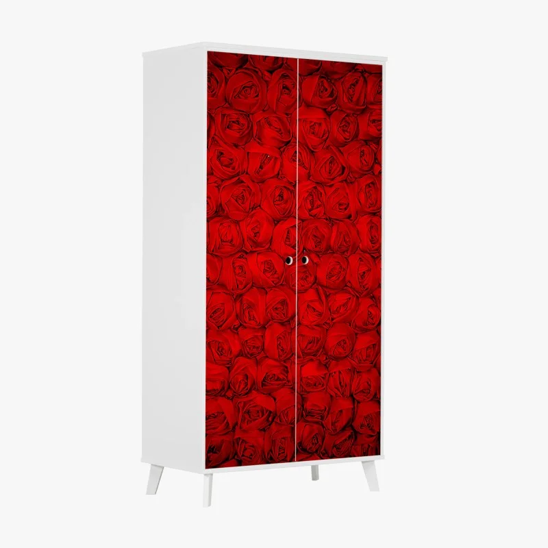 Wardrobe sticker endless bed of red roses