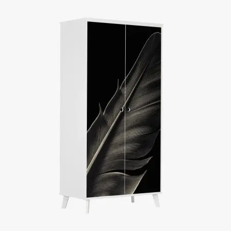 Wardrobe sticker delicate feather study in monochrome • Wallissimo®
