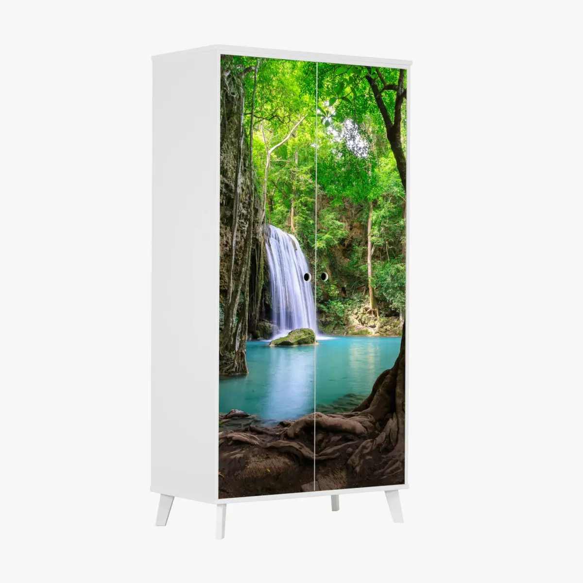 Wardrobe sticker serene waterfall at Erawan National Park • Wallissimo® Wardrobe sticker serene waterfall at Erawan National Park • Wallissimo®