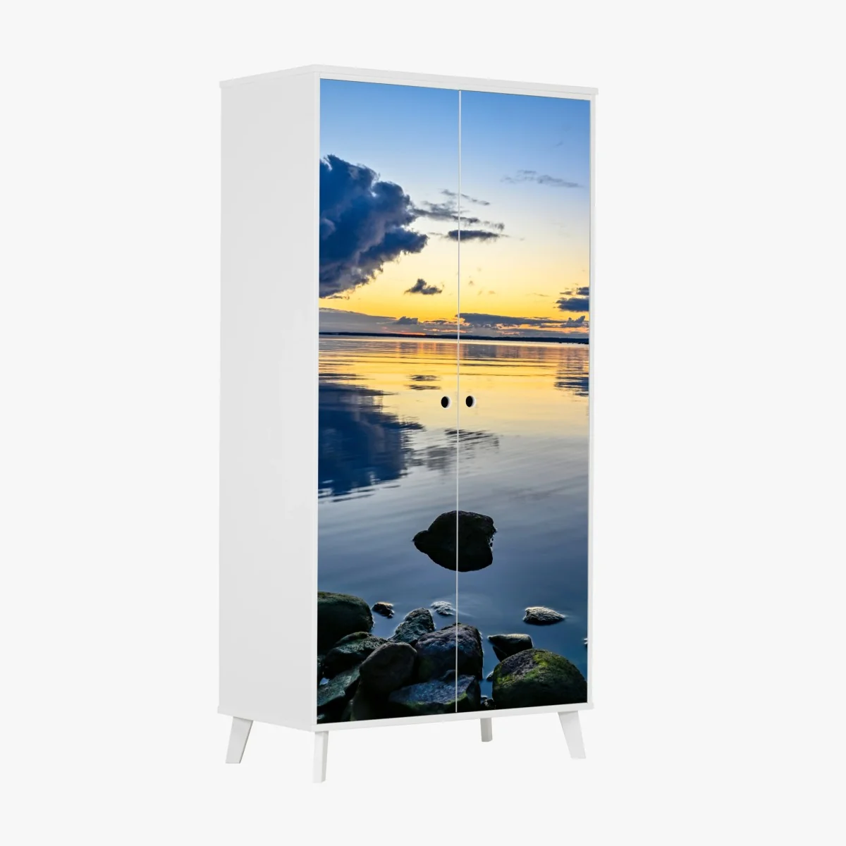 Wardrobe sticker serene coastal sunset reflection • Wallissimo® Wardrobe sticker serene coastal sunset reflection • Wallissimo®