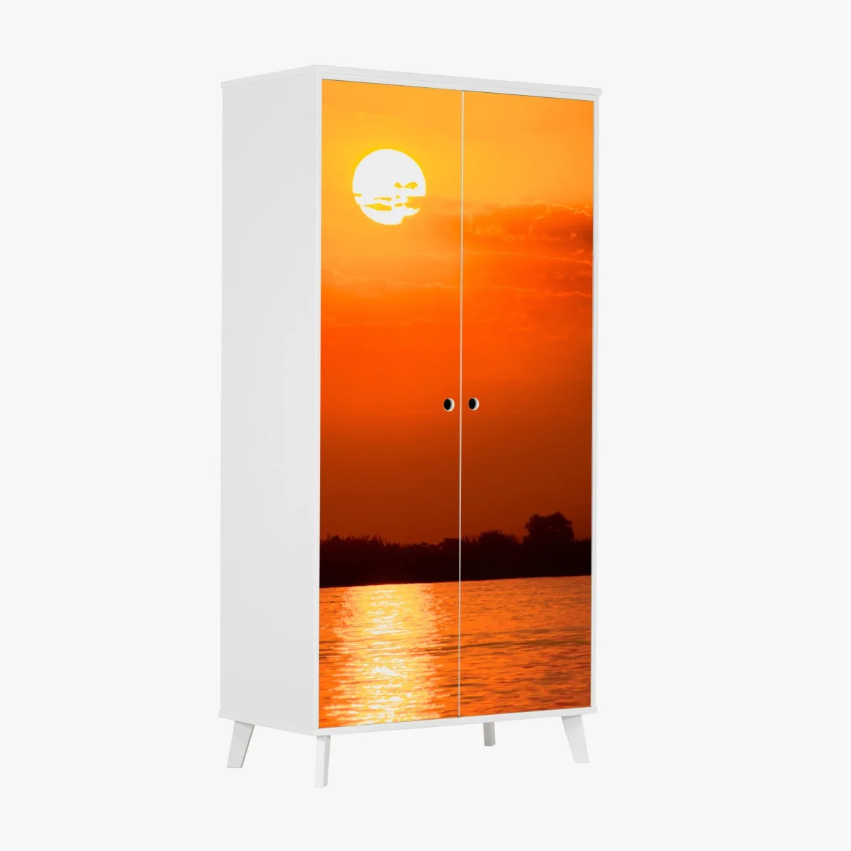 Wardrobe sticker golden sunset over tranquil lake ⁕ Wallissimo® Wardrobe sticker golden sunset over tranquil lake ⁕ Wallissimo®