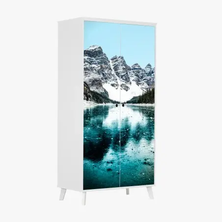 Wardrobe sticker icy turquoise lake reflection • Wallissimo®