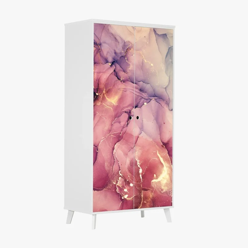 Wardrobe sticker ethereal purple marble abstract