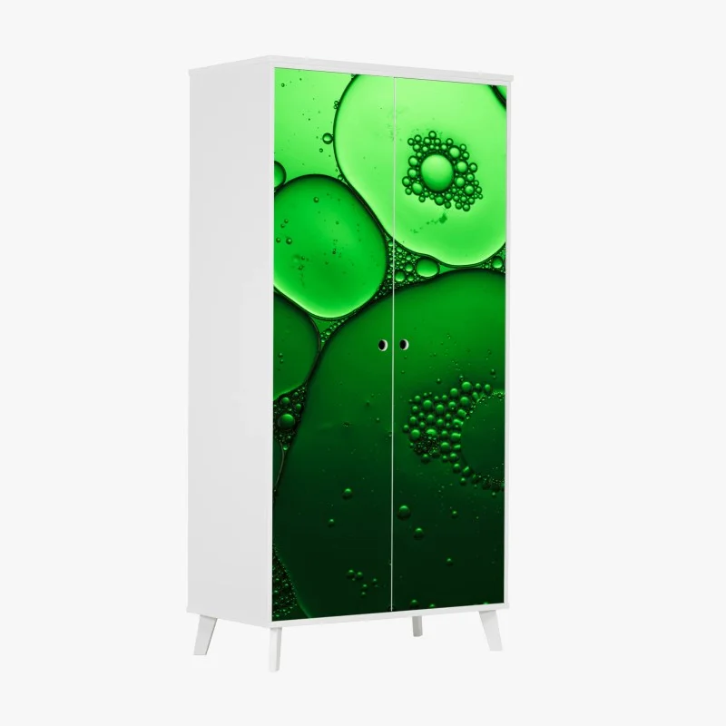 Wardrobe sticker green bubbles abstract composition
