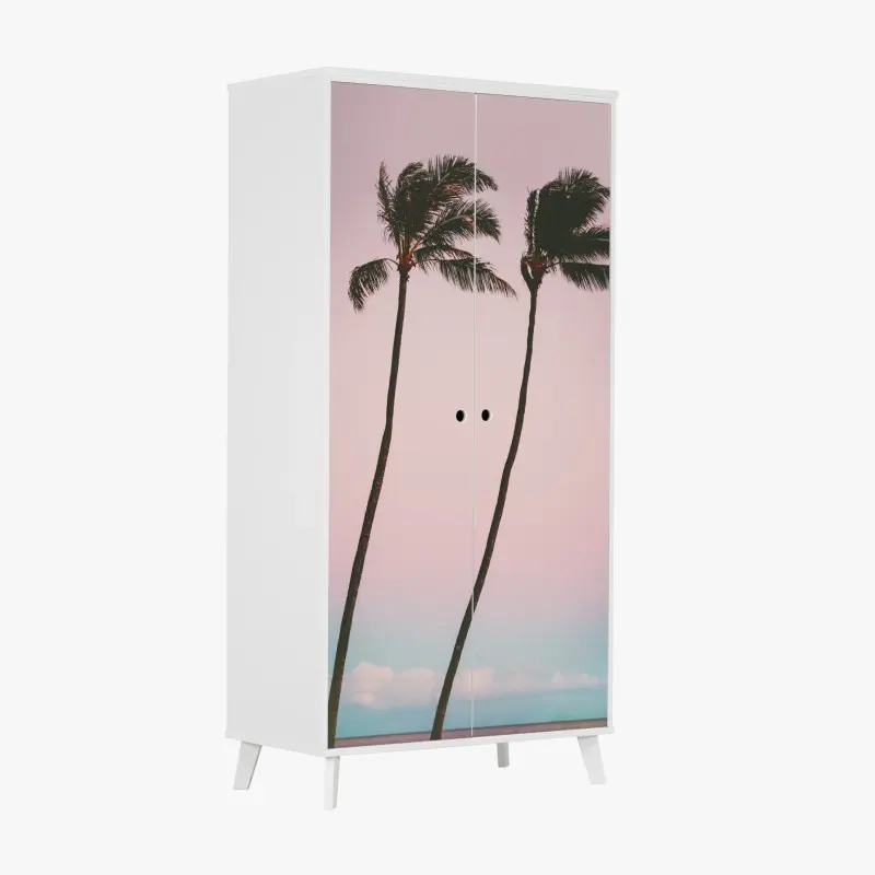 Wardrobe sticker soft pastel floral bloom pattern • Wallissimo®
