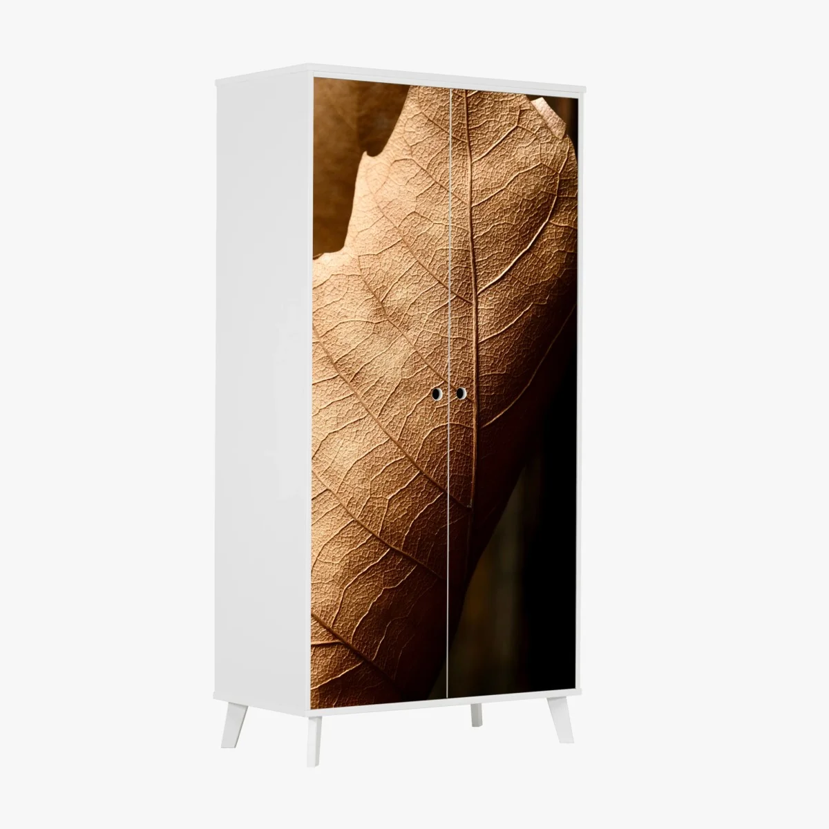 Wardrobe sticker textured dried leaf close-up • Wallissimo® Wardrobe sticker textured dried leaf close-up • Wallissimo®