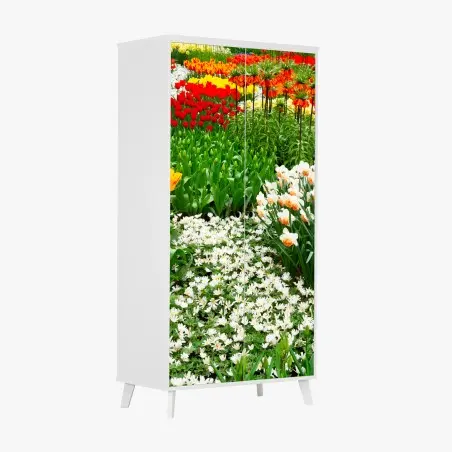 Wardrobe sticker vibrant spring flower garden • Wallissimo®