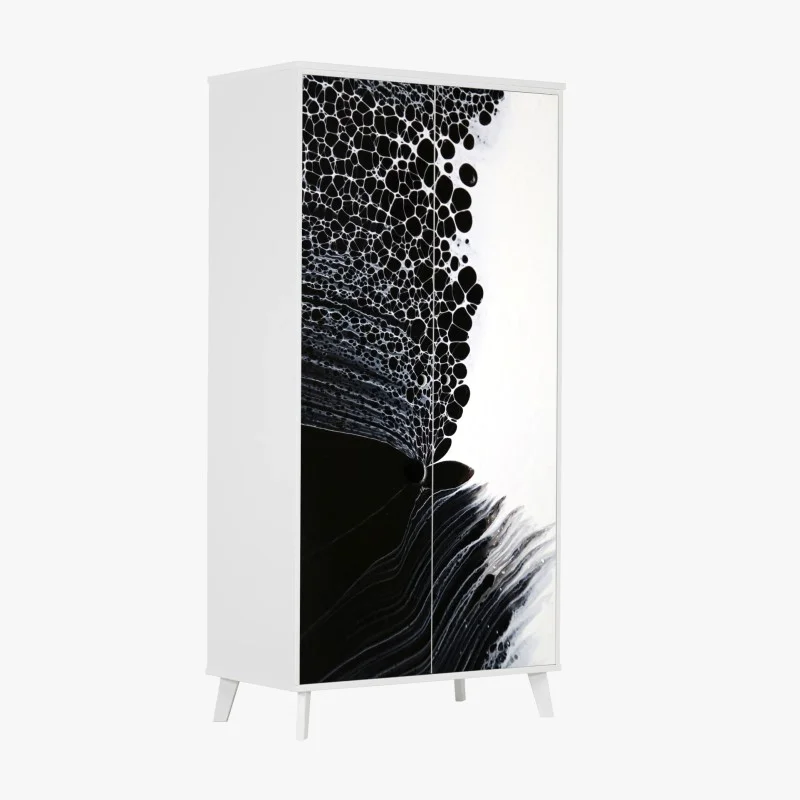 Wardrobe sticker monochrome cellular flow