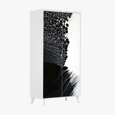 Wardrobe sticker monochrome cellular flow • Wallissimo®
