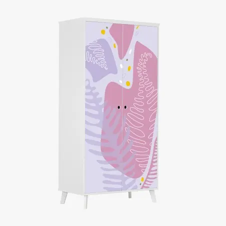 Wardrobe sticker soft pastel botanical abstract • Wallissimo®