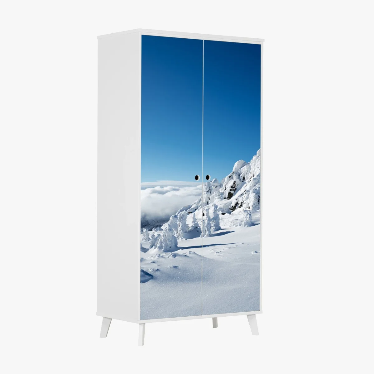 Wardrobe sticker serene snowy mountain landscape ⁕ Wallissimo® Wardrobe sticker serene snowy mountain landscape ⁕ Wallissimo®