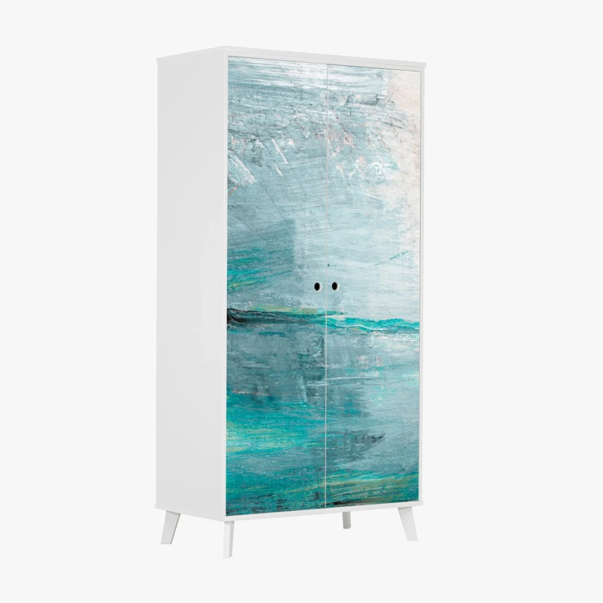 Wardrobe sticker serene turquoise abstract seascape ⁕ Wallissimo® Wardrobe sticker serene turquoise abstract seascape ⁕ Wallissimo®