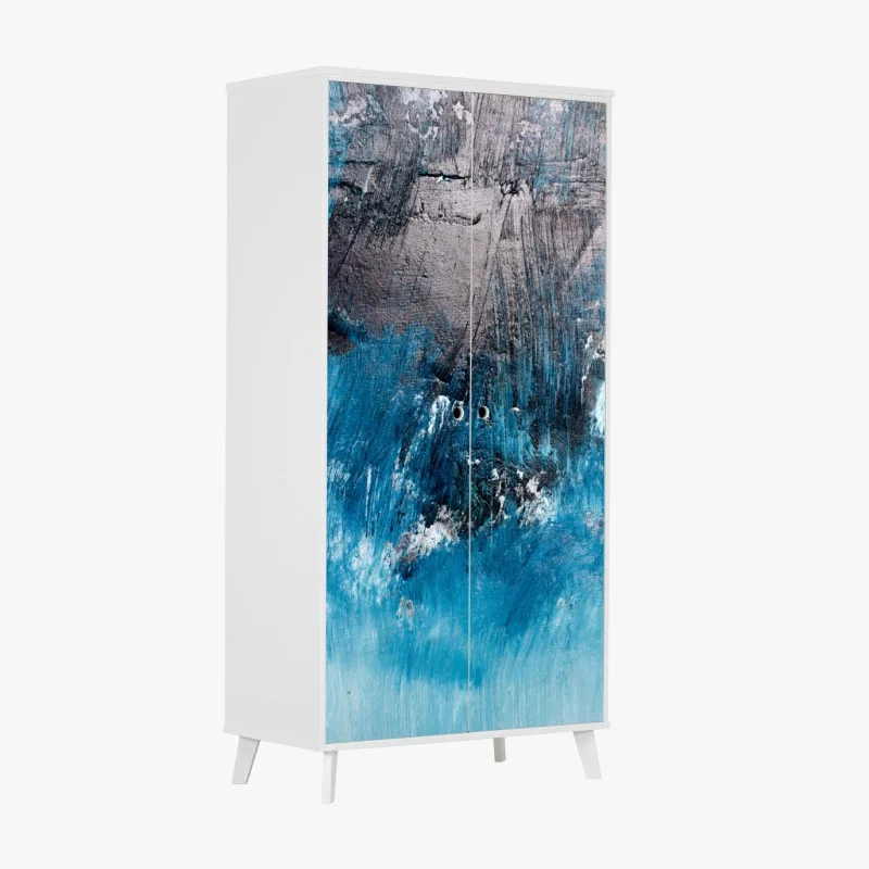 Wardrobe sticker deep blue abstract texture