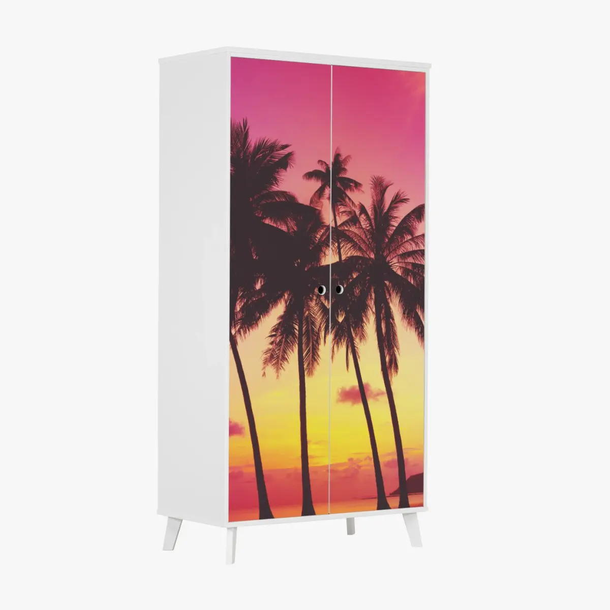Wardrobe sticker tropical sunset palm silhouettes, Thailand • Wallissimo® Wardrobe sticker tropical sunset palm silhouettes, Thailand • Wallissimo®