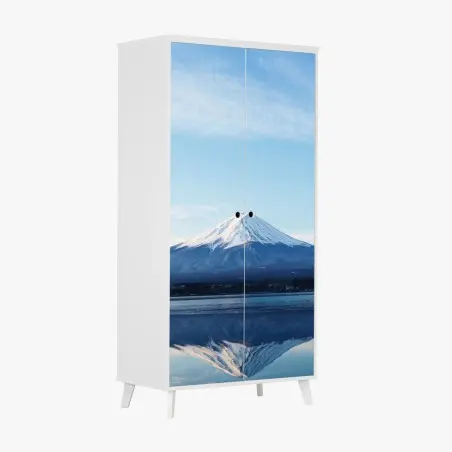 Wardrobe sticker Mount Fuji reflection at dawn • Wallissimo®