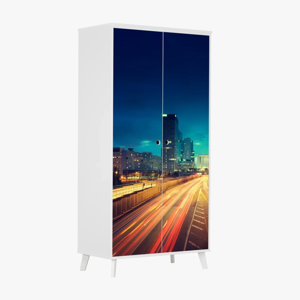 Wardrobe sticker La Défense skyline at dusk ⁕ Wallissimo® Wardrobe sticker La Défense skyline at dusk ⁕ Wallissimo®