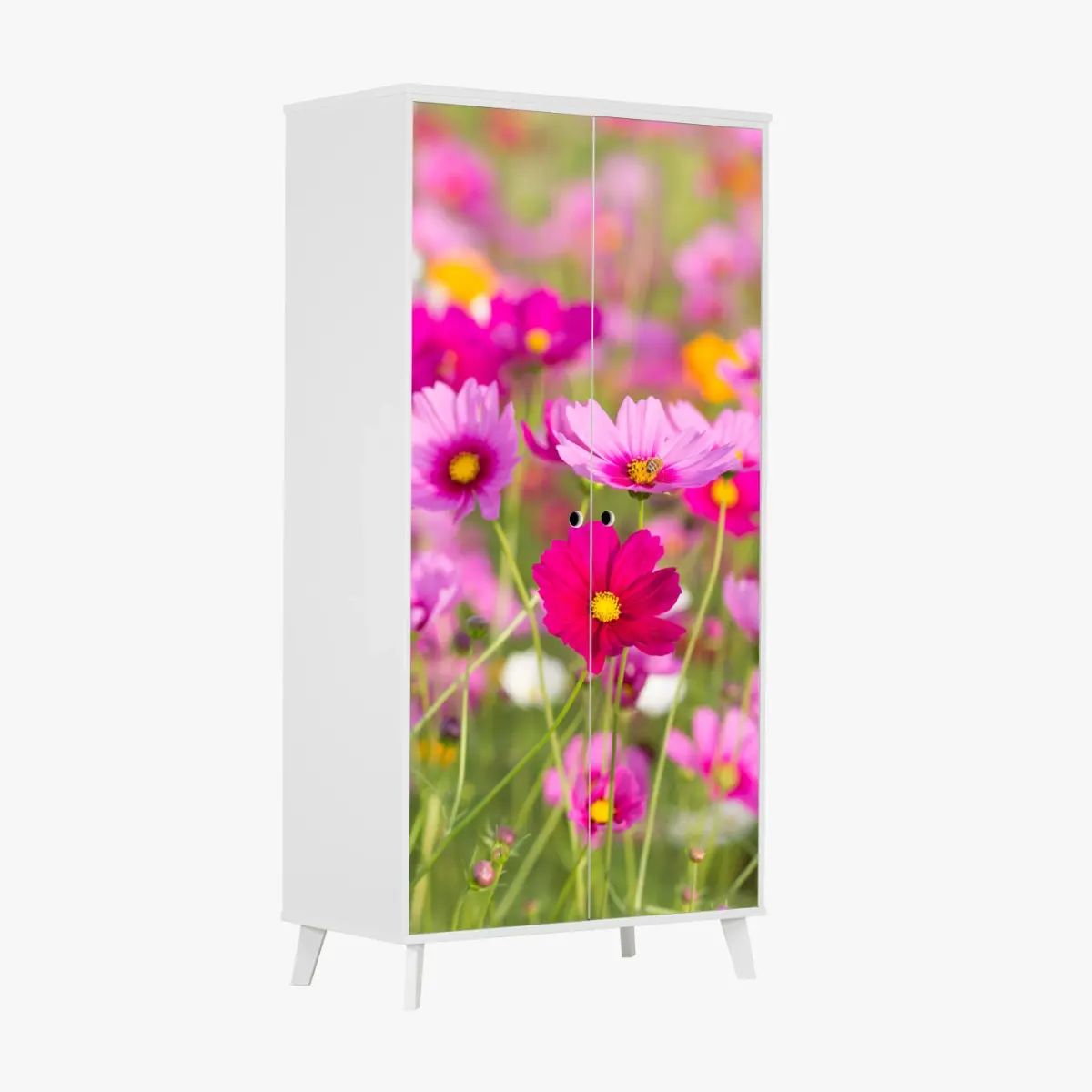 Wardrobe sticker pink cosmos meadow in bloom ⁕ Wallissimo® Wardrobe sticker pink cosmos meadow in bloom ⁕ Wallissimo®