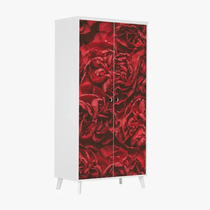 Wardrobe sticker vintage red carnation floral pattern ⁕ Wallissimo® Wardrobe sticker vintage red carnation floral pattern ⁕ Wallissimo®