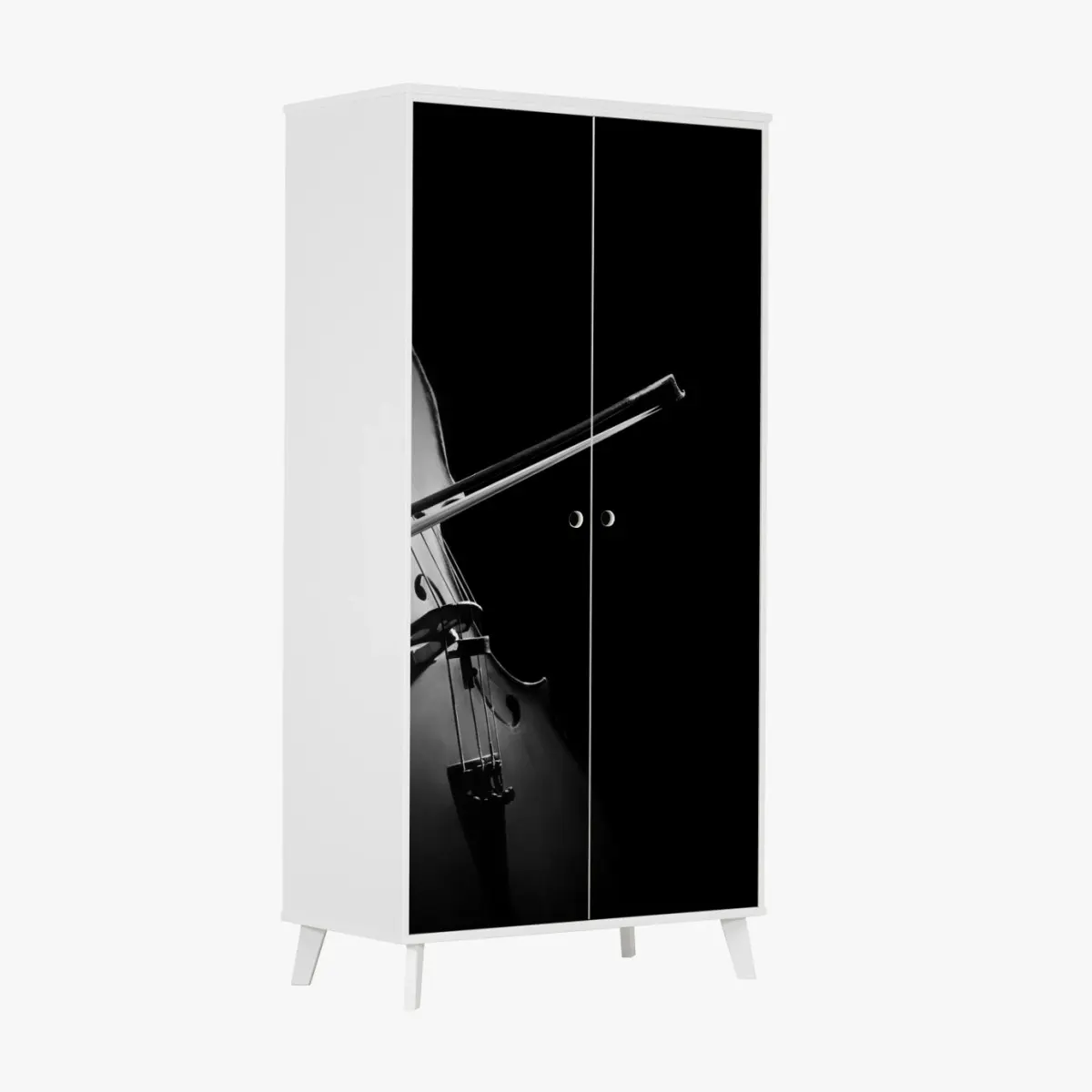 Wardrobe sticker elegant cello in monochrome • Wallissimo® Wardrobe sticker elegant cello in monochrome • Wallissimo®