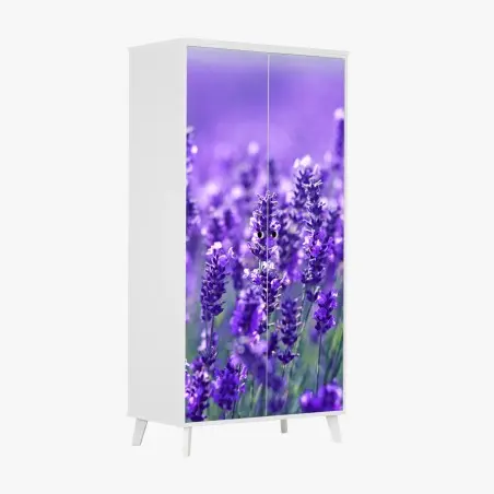 Wardrobe sticker lavender meadow close-up • Wallissimo®