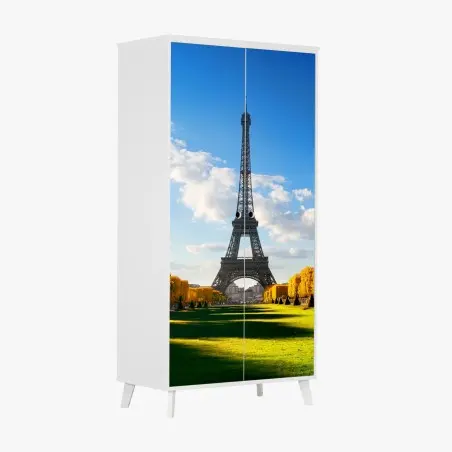 Wardrobe sticker spring at Champs de Mars, Eiffel Tower, Paris • Wallissimo®