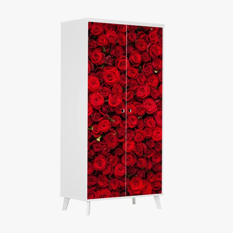Wardrobe sticker endless wall of red roses