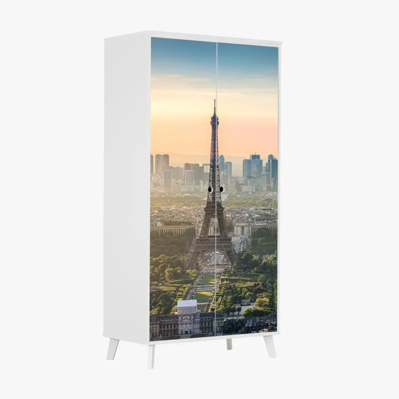Wardrobe sticker Paris skyline at sunset with the Eiffel Tower ⁕ Wallissimo®