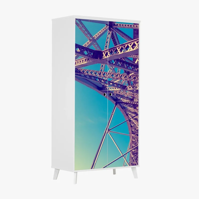 Wardrobe sticker abstract steel bridge perspective